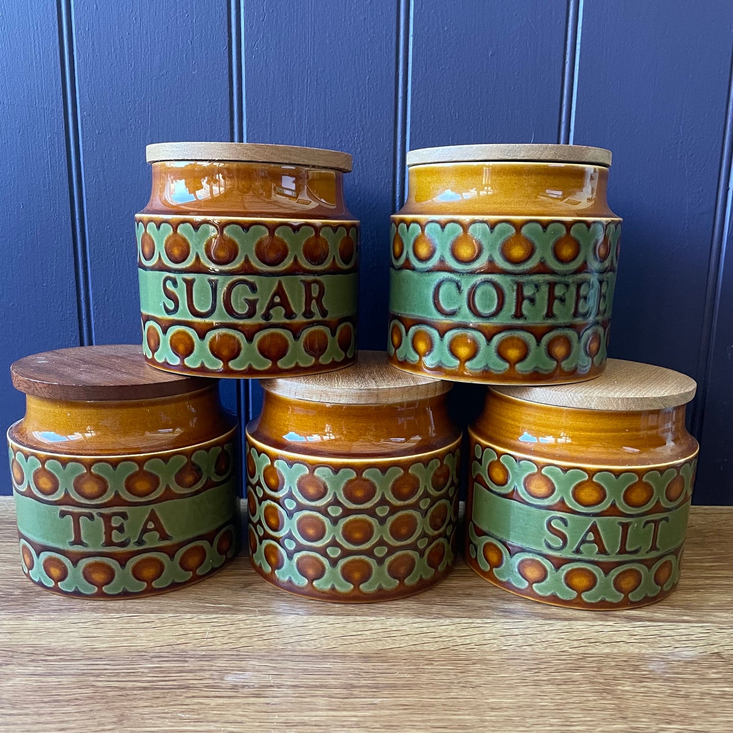 Vintage Hornsea Pottery Bronte Storage Jars | retro 1970s | MCM