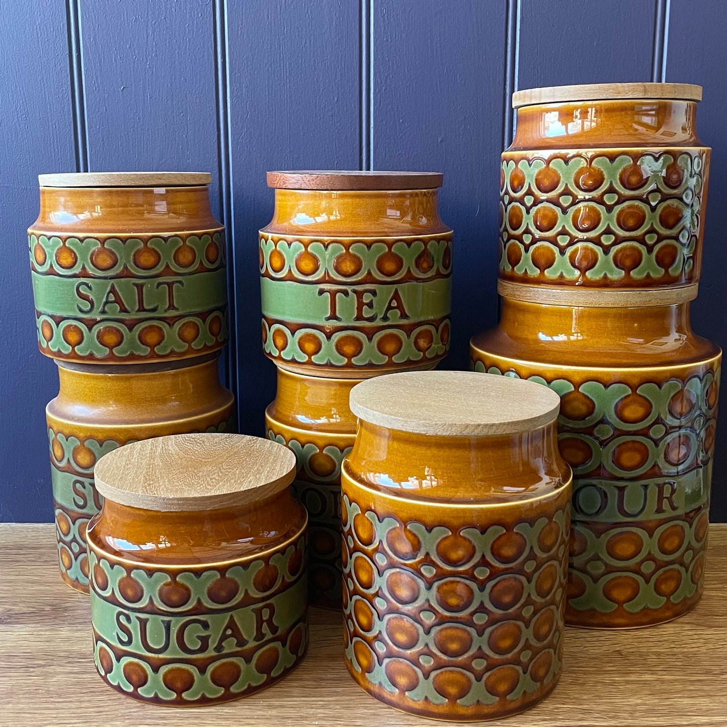 Vintage Hornsea Pottery Bronte Storage Jars | retro 1970s | MCM