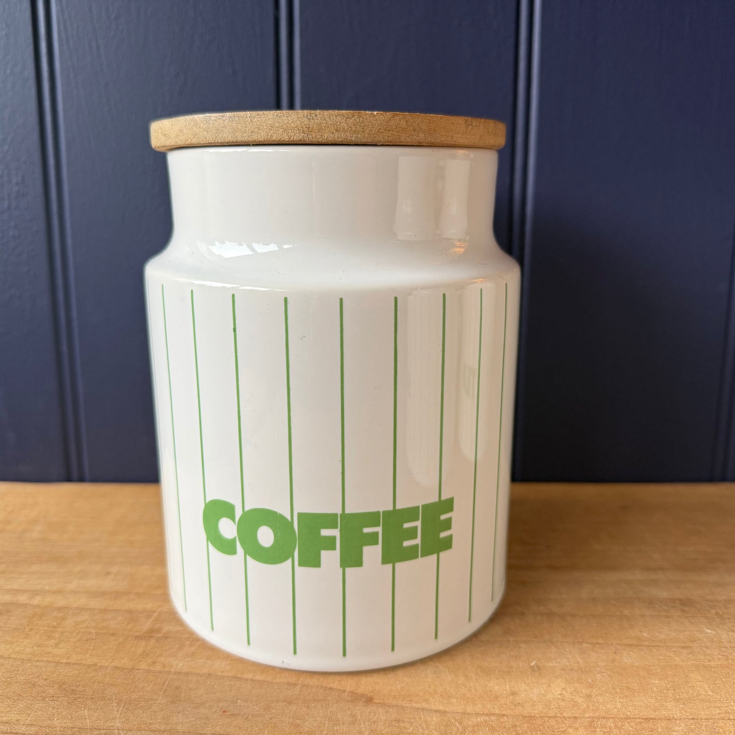 Vintage Hornsea Pottery Green Stripe Storage Jars | retro 1970s | MCM