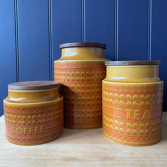 Vintage Hornsea Pottery Saffron Storage Jars | retro 1970s | MCM