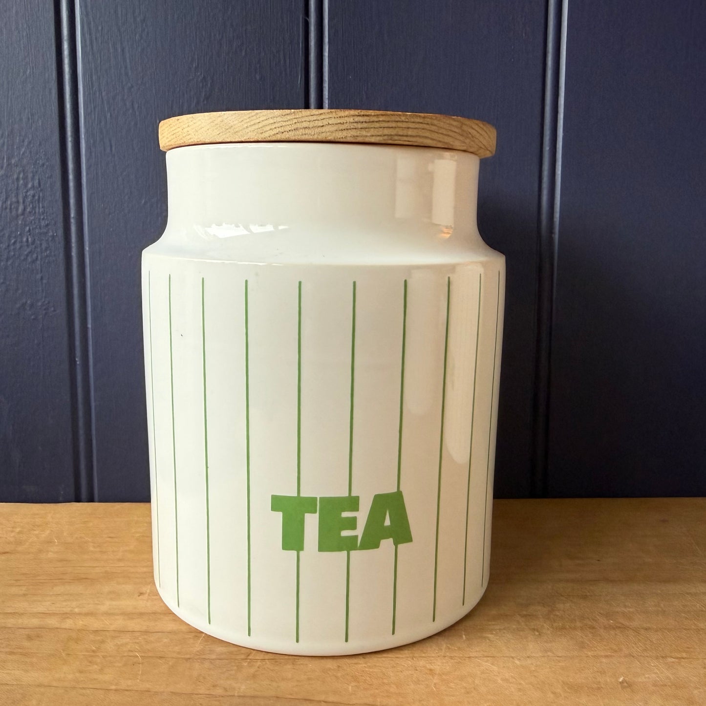 Vintage Hornsea Pottery Green Stripe Storage Jars | retro 1970s | MCM