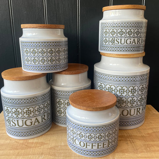 Vintage Hornsea Pottery Tapestry Storage Jars | retro 1970s | MCM